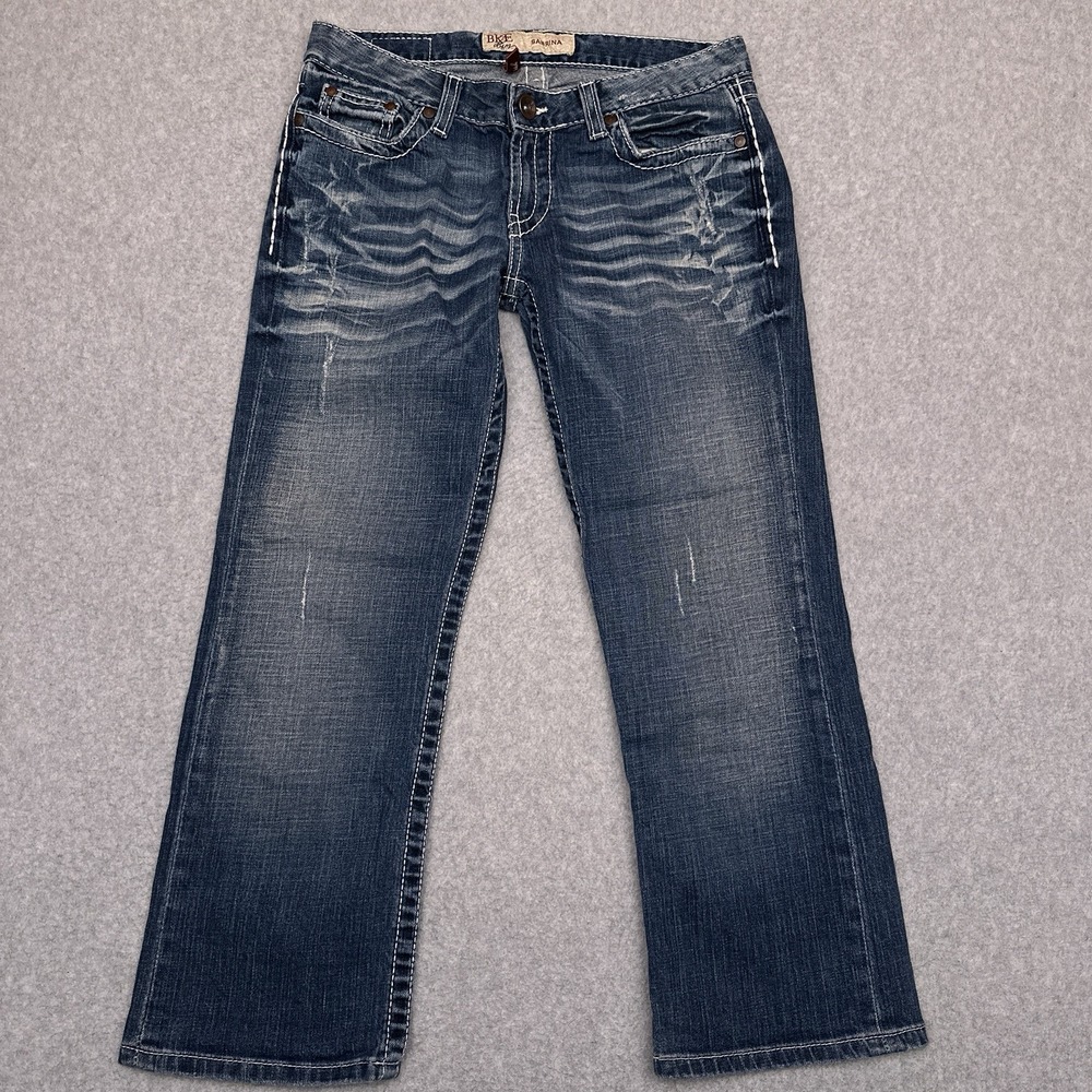 Buckle BKE Sabrina Stretch Capri Jeans Women's 28 (29x25) Distressed Low Rise